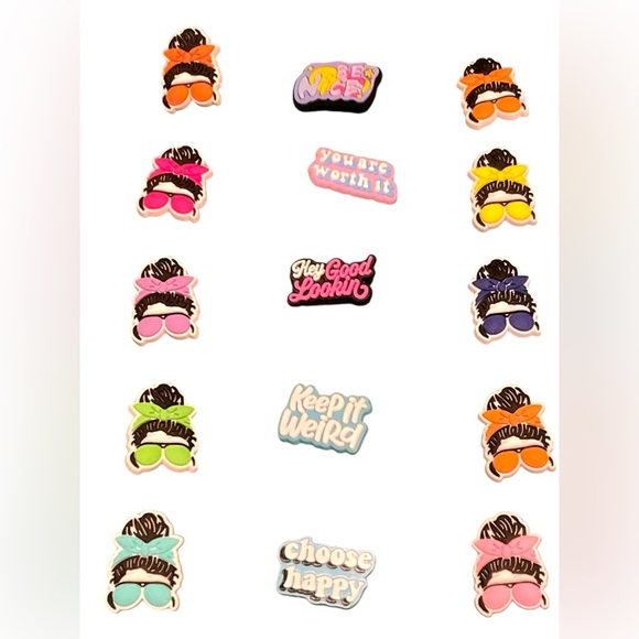 Shoe Charms Messy Buns Shoe Charms NWOT $3 each - Picture 2 of 2